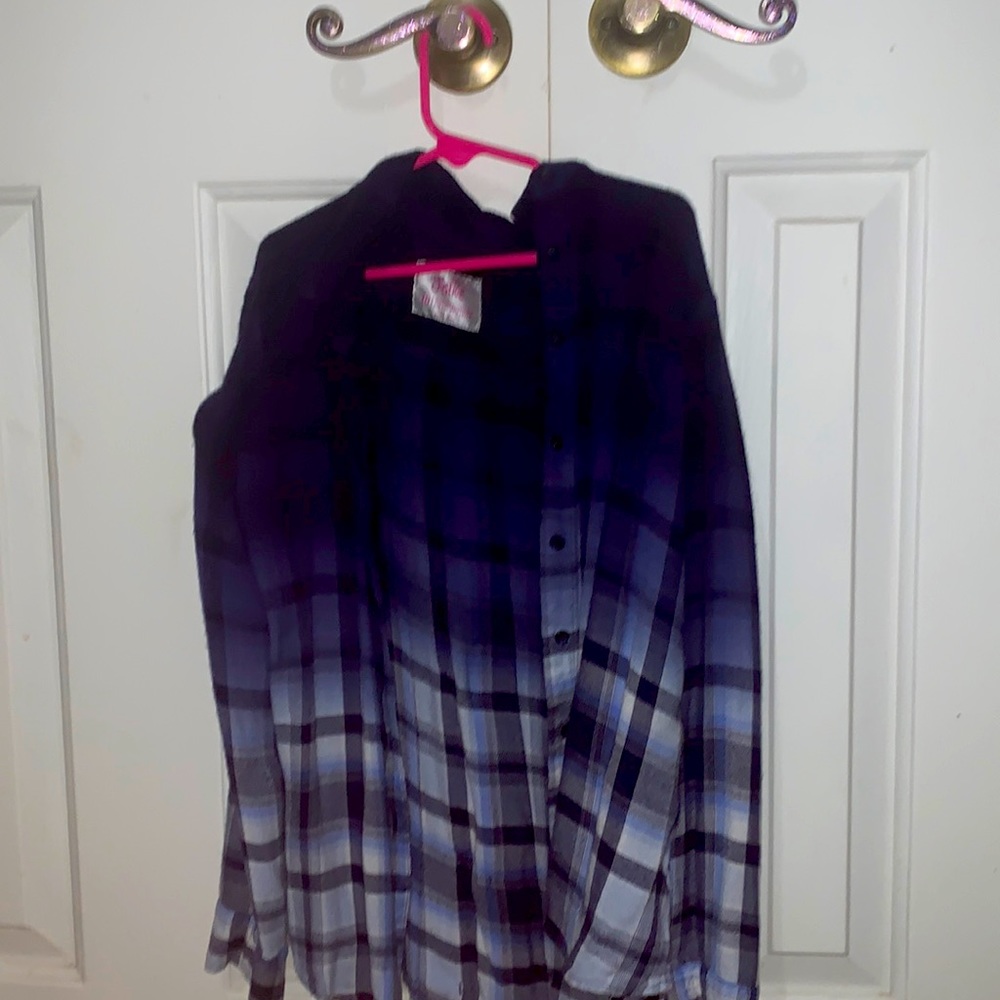 justice girls long sleeve flannel shirt size 10